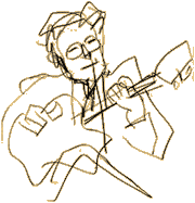 Caricature of Hugh Leal by Bob Monk